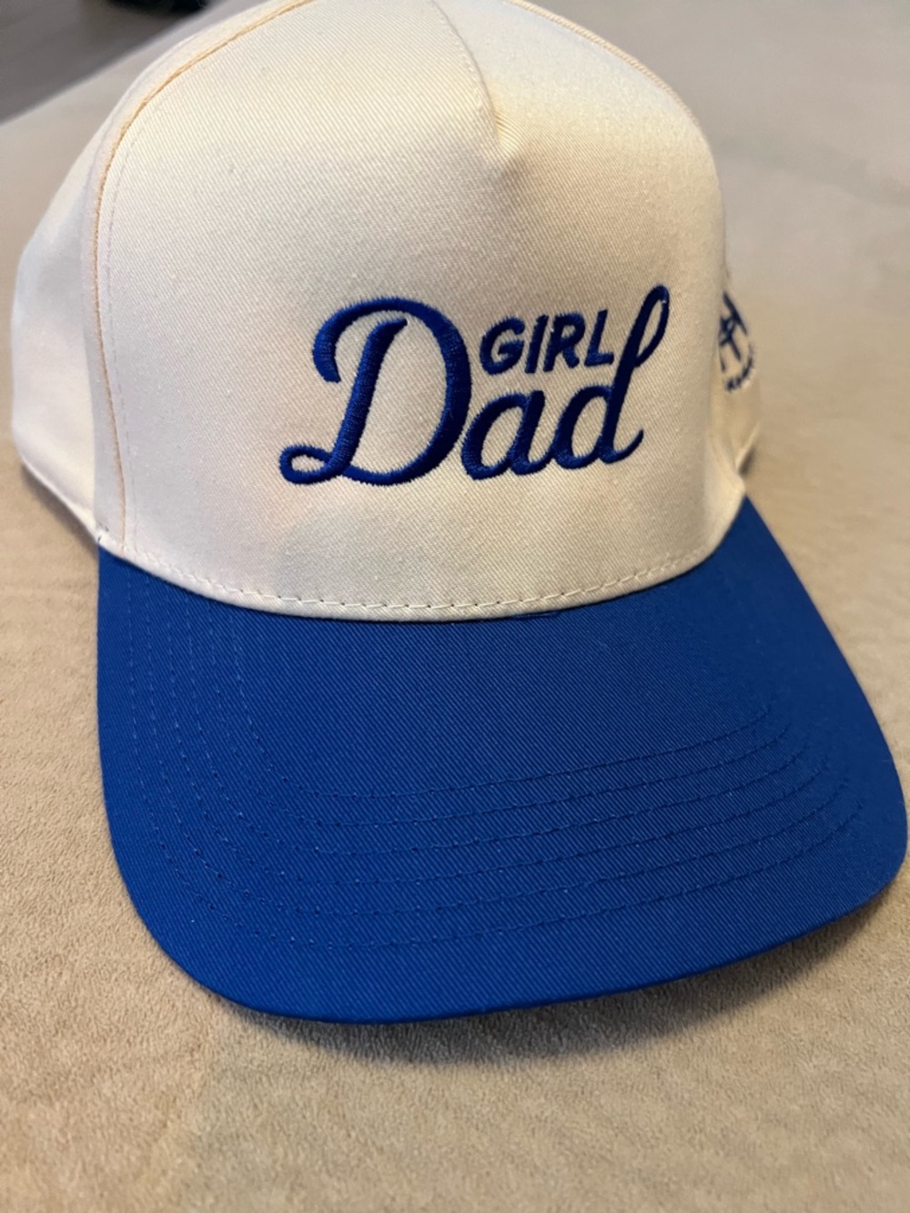 NWT 'Girl Dad' Men's Cap from Barstool Sports ( Otto cap)cream/blue brim
